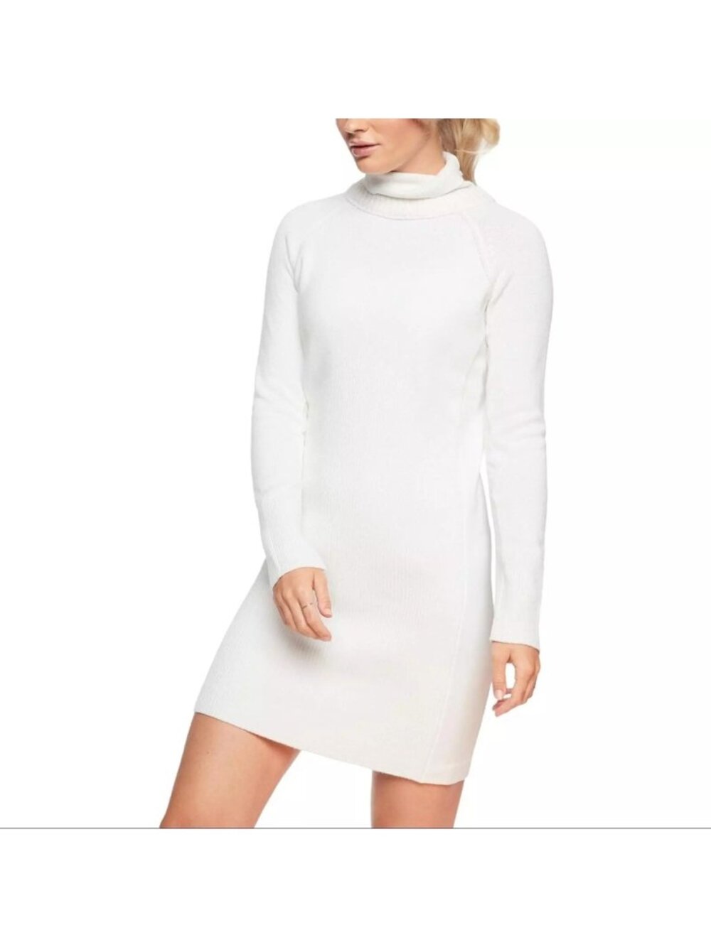 Athleta Mesa Hybrid Sweater Dress in Dove White Merino Wool Blend Medium